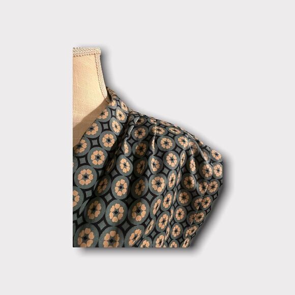 Maison Jules | Women’s Small  Sheath Dress Green and Beige  Geometric Design - Picture 6 of 10